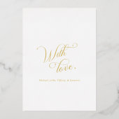 White Gold Foil Christmas Card Folie Feestdagenkaart (Achterkant)