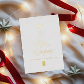 White Gold Foil Christmas Card Folie Feestdagenkaart