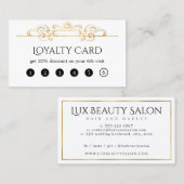 White Gold Foil Classic Chic  Swirls Custom Visitekaartje (Voorkant / Achterkant)