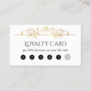 White Gold Foil Classic Chic Swirls Custom Visitekaartje