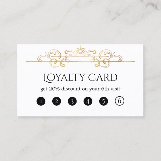 White Gold Foil Classic Chic  Swirls Custom Visitekaartje (Voorkant)