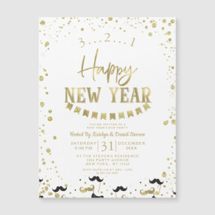 White & Gold Foil Confetti Nieuwjaarsfeest