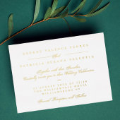 White Gold Foil Formele kalligrafie Elegant Weddin Folie Uitnodiging