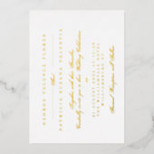 White Gold Foil Formele kalligrafie Elegant Weddin Folie Uitnodiging (Voorkant)