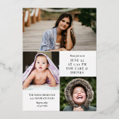 White Gold Foil kalligrafie Foto Afstuderen Folie Uitnodiging (Achterkant)