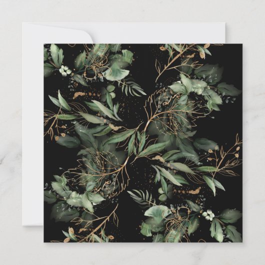 White Gold Foil Lijst | Boho Botanische Eucalyptus Kaart (Achterkant)