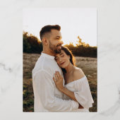 White gold foil monogram rehearsal dinner folie uitnodiging (Achterkant)