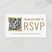White Gold Foil QR Code RSVP Weduwwebsite Informatiekaartje (Voorkant)