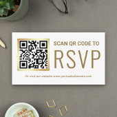 White Gold Foil QR Code RSVP Weduwwebsite Informatiekaartje