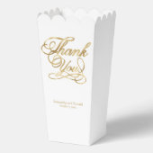 White & Gold Foil Thank You Calligraphy Wedding Bedankdoosjes (Voorkant)