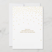 White & Gold Folie Stippen Modern Huwelijksuitnodi Kaart (Achterkant)