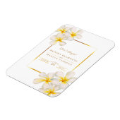 White gold Frangipani herinneringsuitnodiging voor Magneet (Linkerzijde)