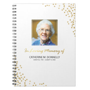White Gold Funeral condoleances  Foto Memorial Notitieboek