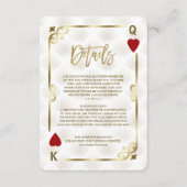 White Gold Gatsby Casino Las Vegas Poker Wedding Informatiekaartje (Voorkant)