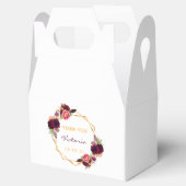 White Gold geometric burgundy vrijgezellenfeest Bedankdoosjes (Geopend)