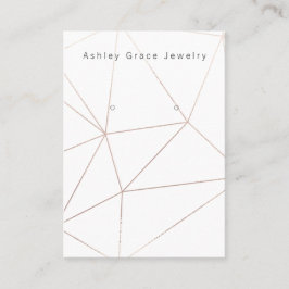 White Gold Geometric Earring Display Card Visitekaartje