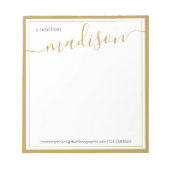 White Gold-gepersonaliseerde naam op het bureau va Notitieblok (Voorkant)