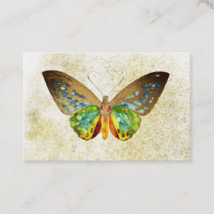 *~* White Gold Gilded Butterfly Gold Glitter Visitekaartje