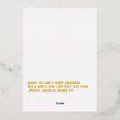 White & Gold Gingham Kerstvakantie Foto Folie Feestdagenkaart (Achterkant)