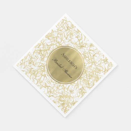 White Gold Glam Confetti Vrijgezellenfeest Servet (Hoek)