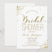 White & Gold Glam Glitter Corners VRIJGEZELLENFEES Kaart (Voorkant / Achterkant)