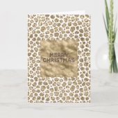 White Gold Glam Glitter Glitz Leopard Kerstmis Kaart (Voorkant)