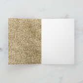 White Gold Glam Glitter Glitz Leopard Kerstmis Kaart (Binnen)