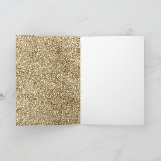 White Gold Glam Glitter Glitz Leopard Kerstmis Kaart (Binnen)