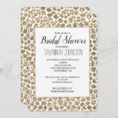 White Gold Glam Glitter Glitz Leopard Print Kaart (Voorkant / Achterkant)