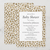 White Gold Glam Glitter Glitz Leopard Print Kaart (Voorkant / Achterkant)
