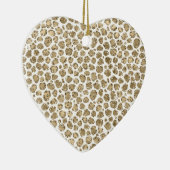 White Gold Glam Glitter Glitz Leopard Print Keramisch Ornament (Rechts)
