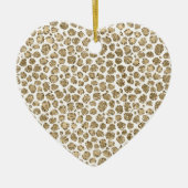 White Gold Glam Glitter Glitz Leopard Print Keramisch Ornament (Voorkant)