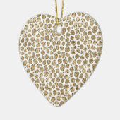 White Gold Glam Glitter Glitz Leopard Print Keramisch Ornament (Links)