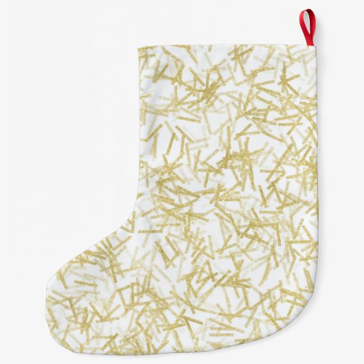 White Gold Glam Glitzy Christmas Grote Kerstsok (Achterkant)