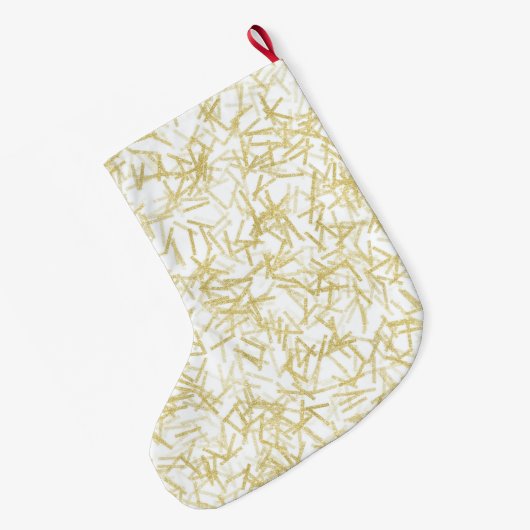 White Gold Glam Glitzy Christmas Grote Kerstsok (Achterkant (Hangend))