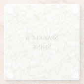 White Gold Glam Glitzy Sparkle Christmas Glazen Onderzetter (Achterkant)