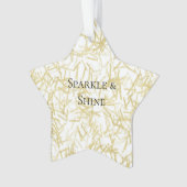 White Gold Glam Glitzy Sparkle Christmas Ornament (voorkant)