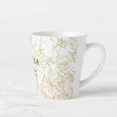 White Gold Glam Glitzy Sparkle Latte Mok (Rechts)