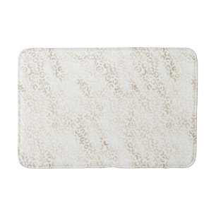White Gold Glam Leopard Print Badmat