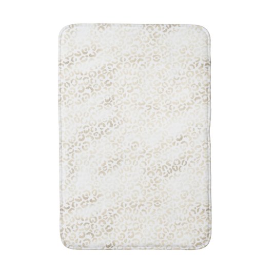 White Gold Glam Leopard Print Badmat (Voorkant Verticaal)