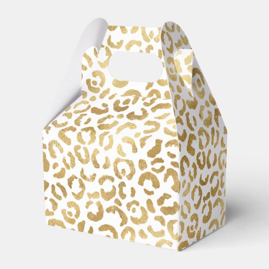 White Gold Glam Leopard Print Bedankdoosjes (Achterkant)