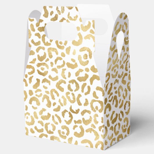 White Gold Glam Leopard Print Bedankdoosjes (Geopend)