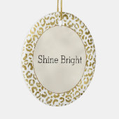 White Gold Glam Leopard Print Keramisch Ornament (Rechts)