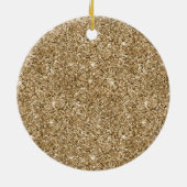 White Gold Glam Leopard Print Keramisch Ornament (Achterkant)