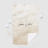 White Gold Glam Leopard Print op maat gemaakt Golfhanddoek (Insitu)