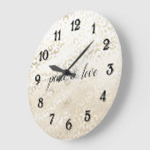 White Gold Glam Leopard Print op maat gemaakt Grote Klok (Hoek)