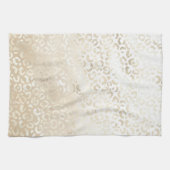 White Gold Glam Leopard Print Theedoek (Horizontaal)