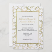 White Gold Glam Stylish Circles Weddenschap Kaart (Voorkant)