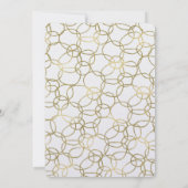 White Gold Glam Stylish Circles Weddenschap Kaart (Achterkant)