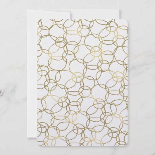 White Gold Glam Stylish Circles Weddenschap Kaart (Achterkant)